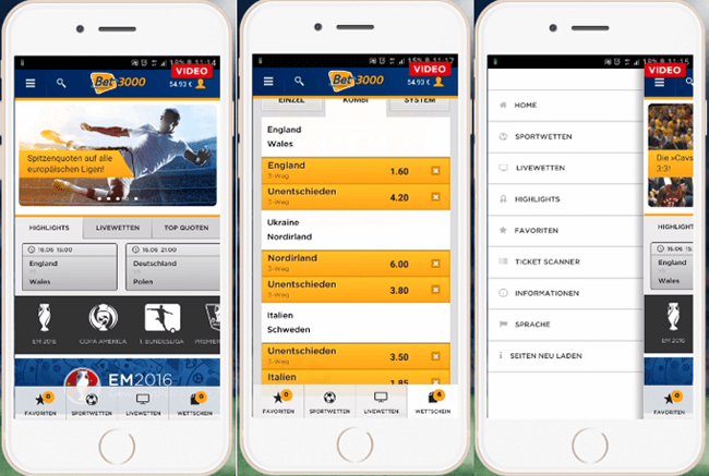 Bet3000 Wetten App
