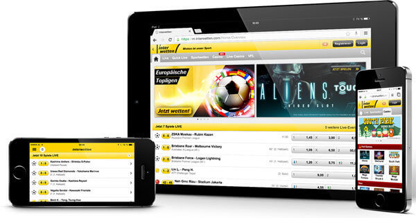 Interwetten Mobile Wettseite