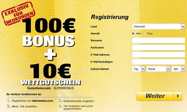 Jetzt den Interwetten Wettbonus sichern Interwetten Wettbonus