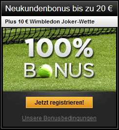 Bet3000 Neukundenbonus jetzt mit Wimbledon Joker-Wette