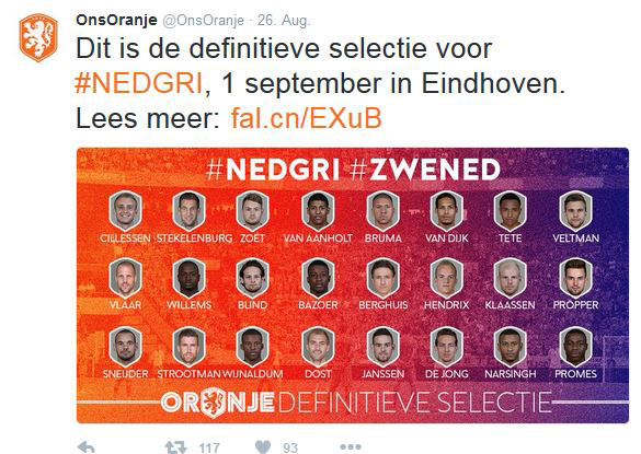 Twitter-Niederlande-Kader-Schweden-WM-Quali-2016