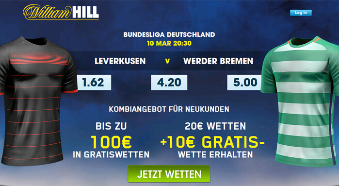 William Hill Neukunden Gratiswette