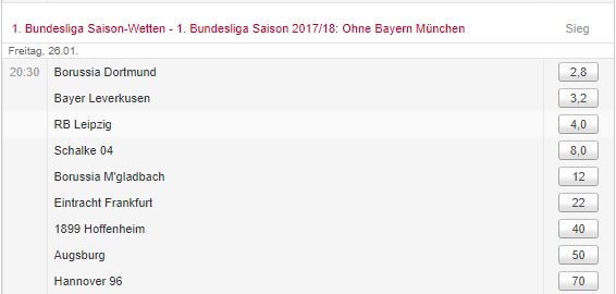 Bundesliga Wetten Meister ohne Bayern