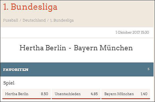 LeoVegas Wettquoten Bundesliga