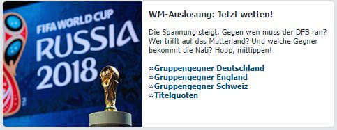 Wetten auf die WM 2018 Auslosung bei Bet-at-home