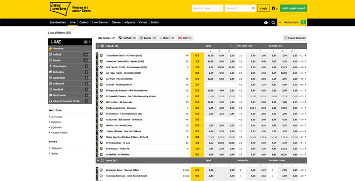 Interwetten Live Wetten