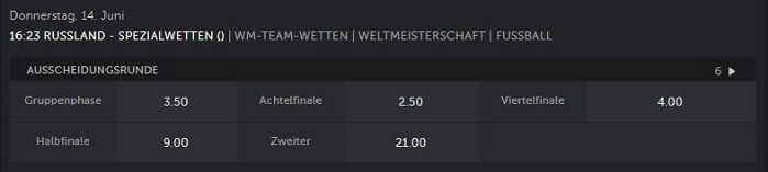 WM Wette Russland Betsafe