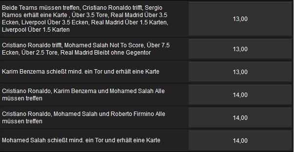 CL 2018 Spezialwetten Betway