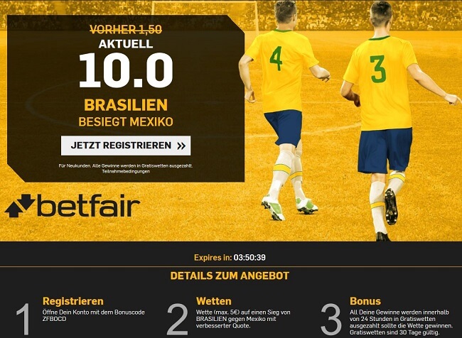 beste WM 2018 Quoten bei Betfair