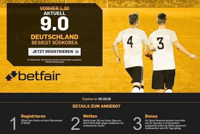 beste WM 2018 Quoten bei Betfair