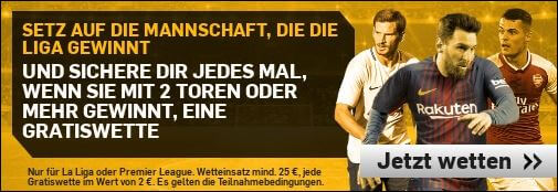 Auf den Meister tippen und Betfair Gratiswetten kassieren! Betfair Gratiswetten Aktion England Spanien