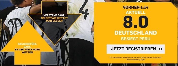 Quote Deutschland - Peru 12,0 bei Betfair