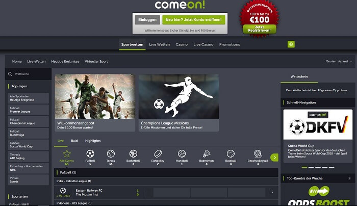 zum Anbieter ComeOn Sportwetten