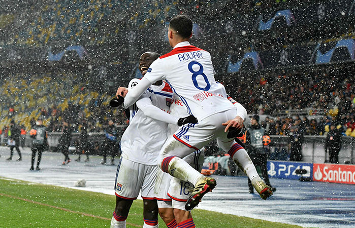 Bild zeigt den Jubel von Olympique Lyon © GENYA SAVILOV / AFP / picturedesk.com