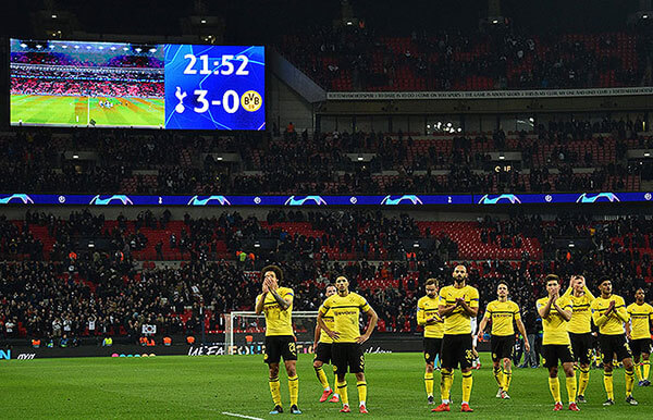 20190213_PD7775 (RM) Bild zeigt Borussia Dortmund in der Champions League nach dem 0:3 bei Tottenham © GLYN KIRK / AFP / picturedesk.com