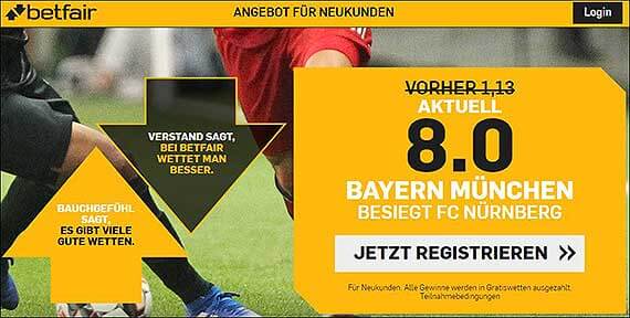 Bundesliga Quotenboost Nürnberg - FC Bayern