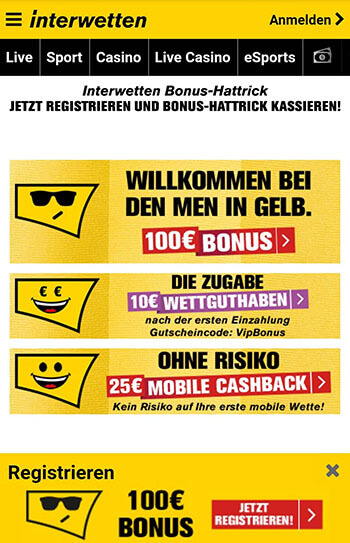Interwetten App Bonus