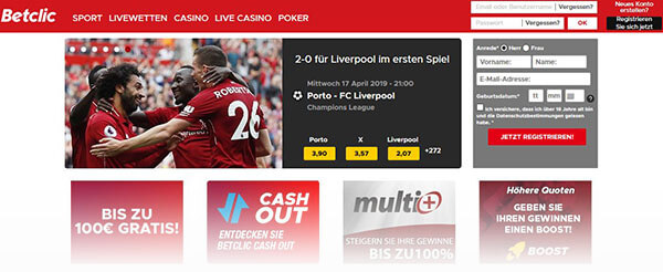 Betclic Screen Startseite