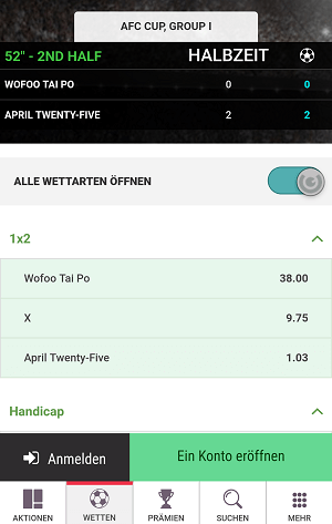 Fussball Wetten Live bei GUTS