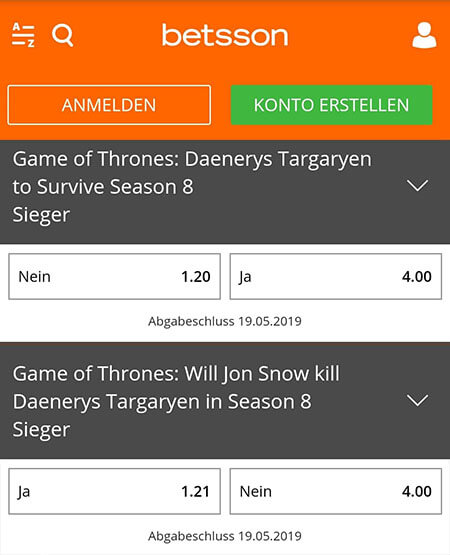 Game-of Thrones Wettquoten