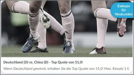Betvictor Quotenboost Damen WM Deutschland China