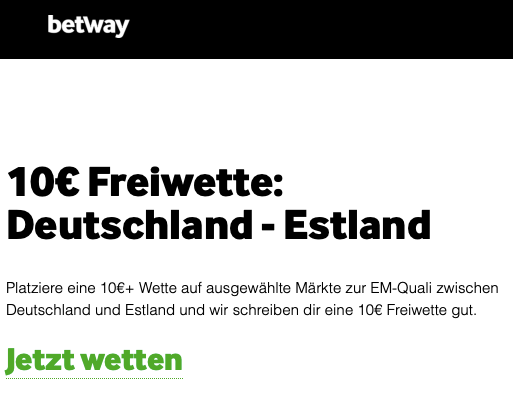 Betway Freiwette Deutschland - Estland