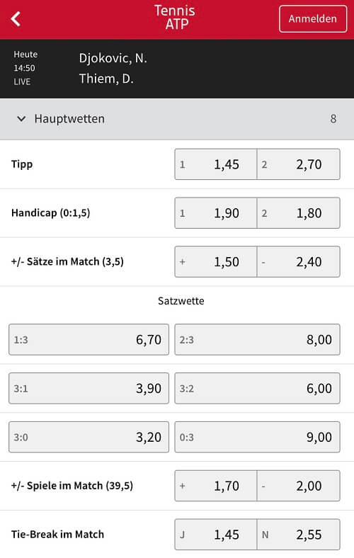 French Open Wettquoten