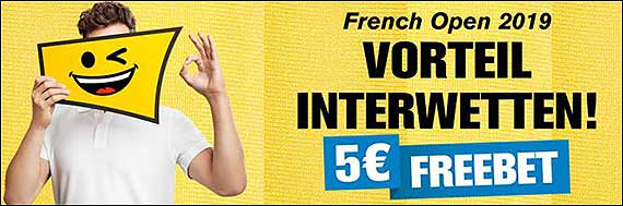 Interwetten French Open 2019 5 Euro Freebet