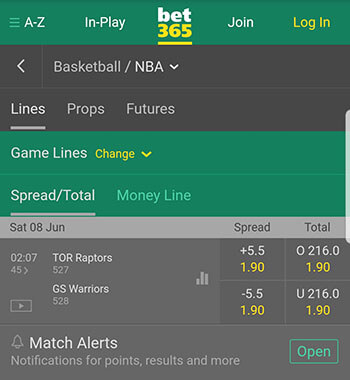 Zu den NBA Wetten bei Bet365 NBA Spread Wetten - Bet365