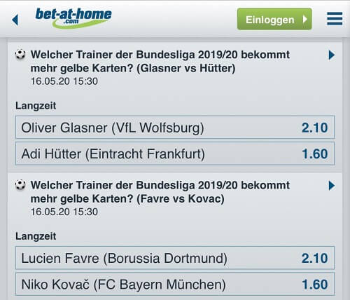 gelbe karten bundesliga trainer