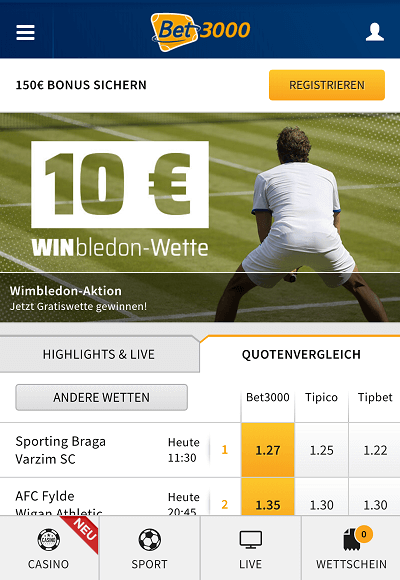 bet3000 Webseite