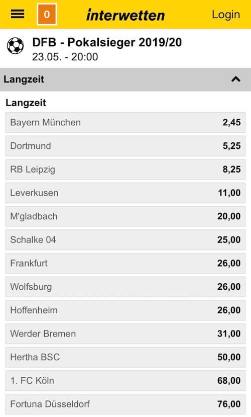 dfb pokal wetten