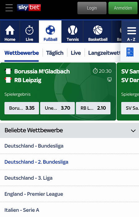 Skybet Fussball Wetten