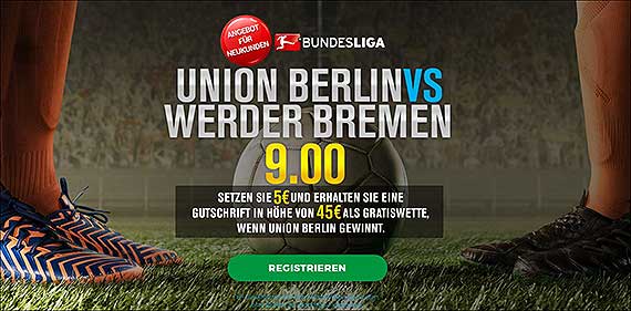 Screenshot zur Ohmbet EM-Bundesliga Aktion Union Berlin - Werder Bremen