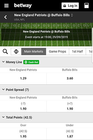 Patriots vs Bills Quoten Betway