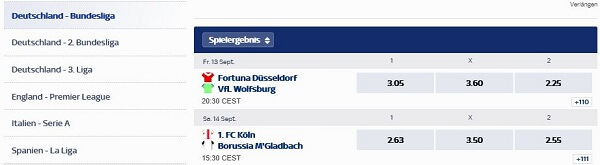 Skybet Wettprogramm Fussball