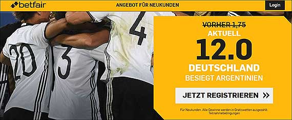 Betfair Quotenboost Deutschland - Argentinien