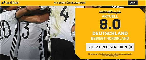 Betfair Quotenboost zu Deutschland - Nordirland