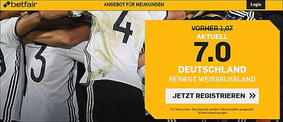 Betfair Quotenboost Deutschland - Weißrussland