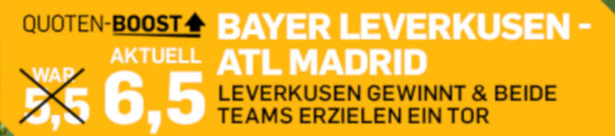 Betfair Quotenboost Bayer Leverkusen - Atletico Madrid