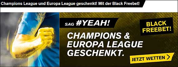 5 Euro Champions League Europa League Freebet