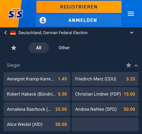 Kanzler Wettquoten bei STSbet Wird Habeck Bundeskanzler