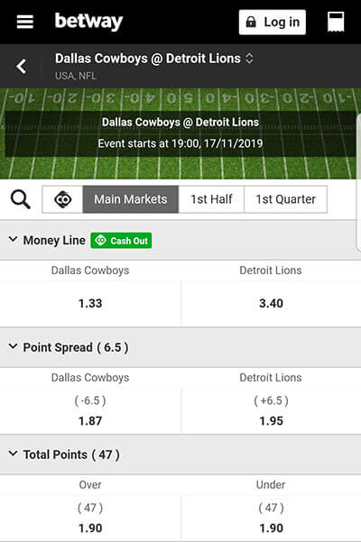 Cowboys vs Lions Wetten