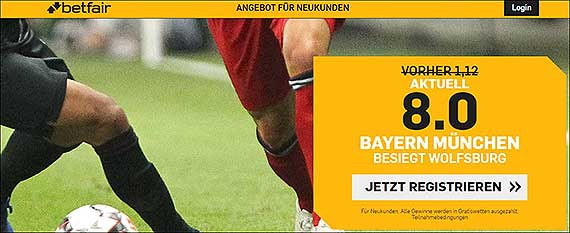 Bundesliga Quotenboost FC Bayern - VfL Wolfsburg