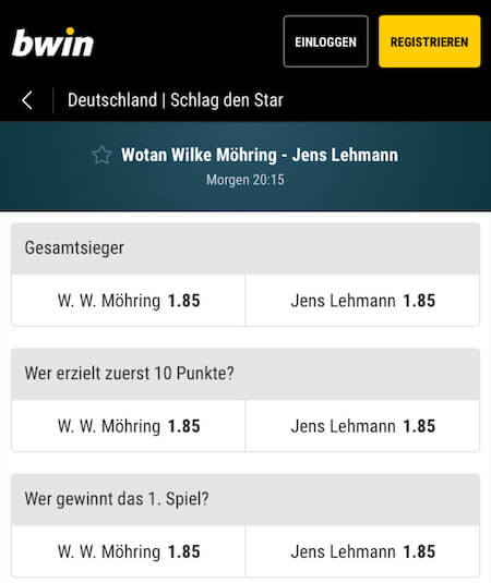 schlag den star wetten