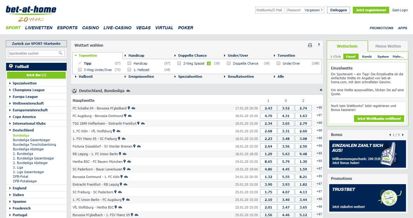 Bet-at-home Wettprogramm