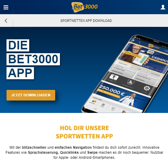 Bet3000 mobile App