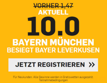 Bayern Quoten 10,0 bei Betfair