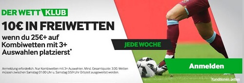 10€ Betway Gratiswette