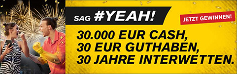 30 Jahre Interwetten 30€ Gratiswette